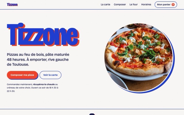 Aperçu de la maquette du site Tizzone